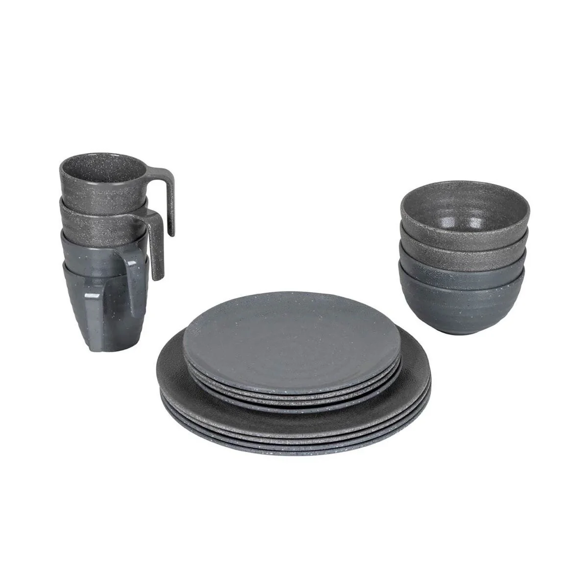 Bo-Camp Tableware Stone 16 Pieces Grey - Image 8