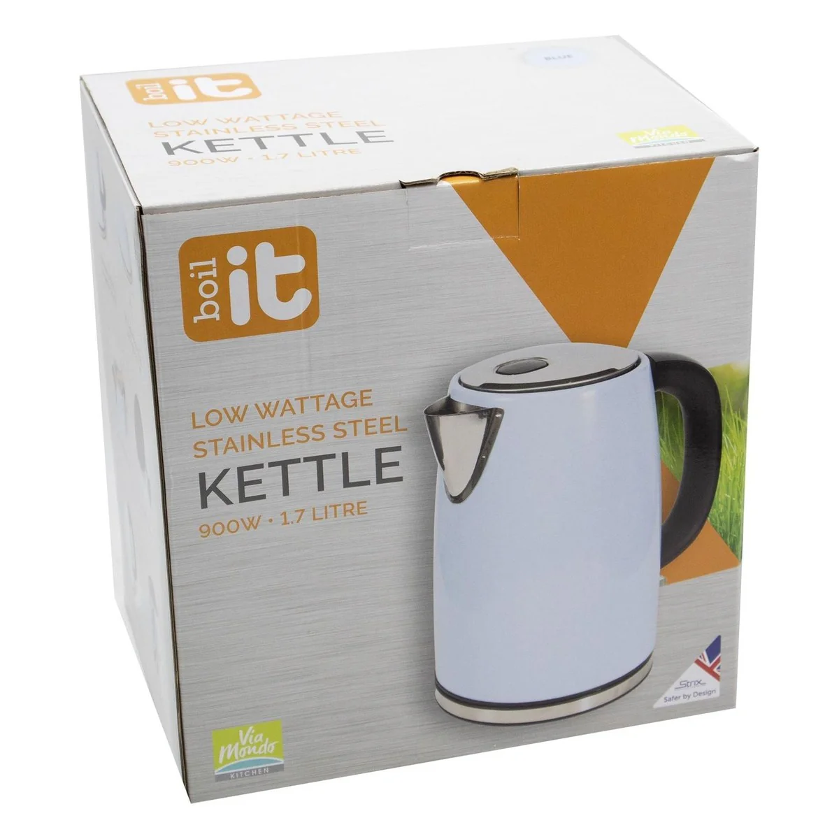 BOIL IT Blue 240V / 900W 1.7l Kettle Low Wattage Ideal for Camping Caravans Motorhomes - Image 4