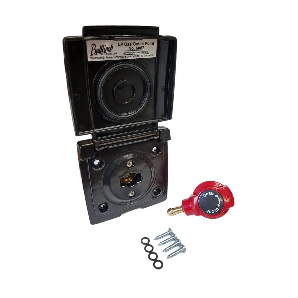 Bullfinch Caravan Black BBQ Gas point and Quick Release Plug in tail connector - Image 2