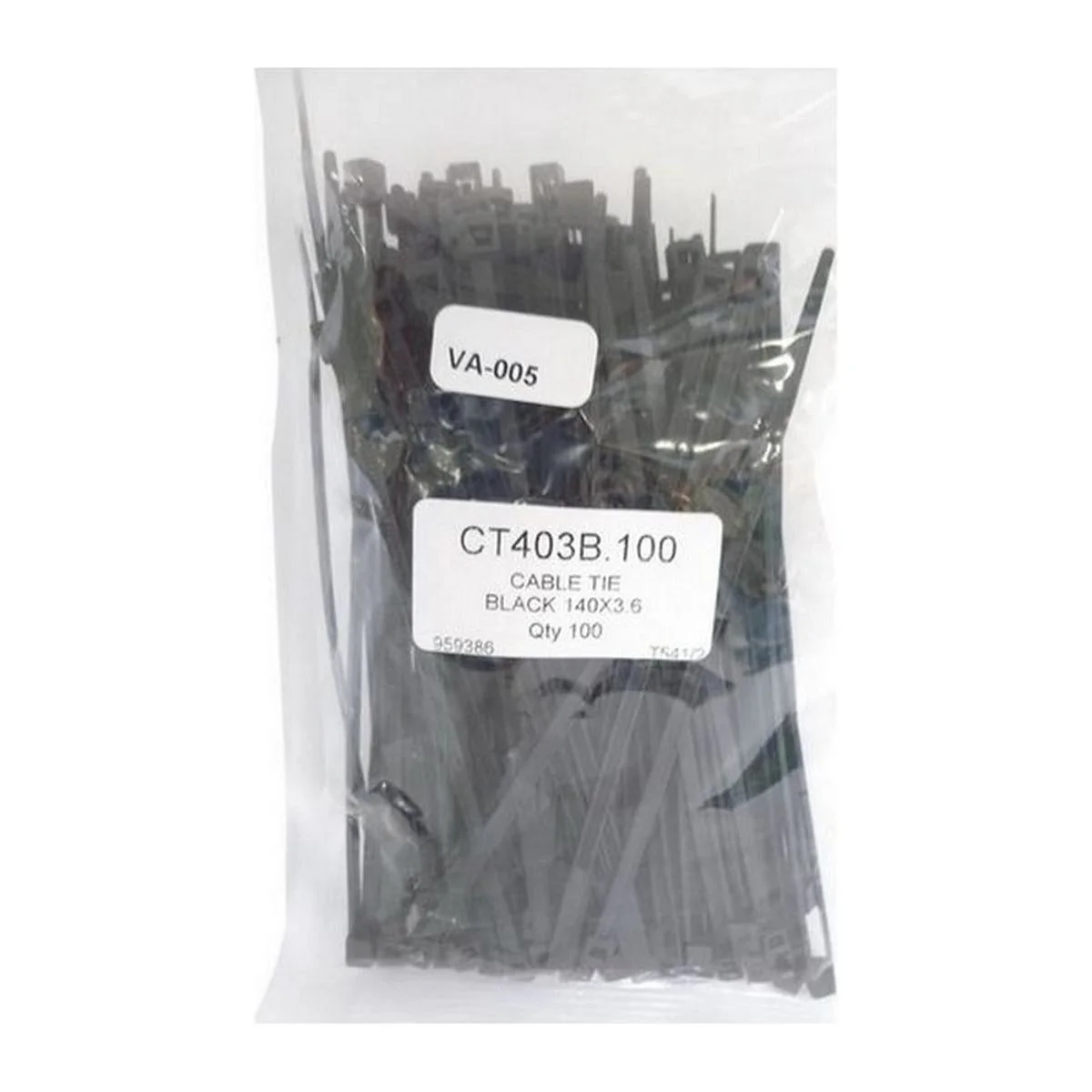Cable Ties Black 140 x 3 6mm 100/Pack