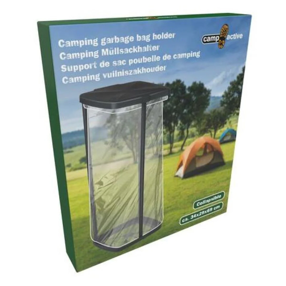 Camp Active Collapsible Camping Bin – Foldable | 29 x 30.5 x 69 cm | 622g | Lightweight & Durable - Image 4