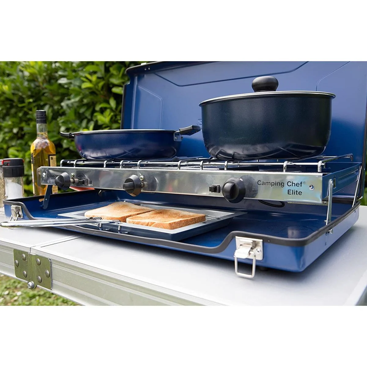 Campingaz Camping Chef Stove Folding Double Burner With Grill - Image 7