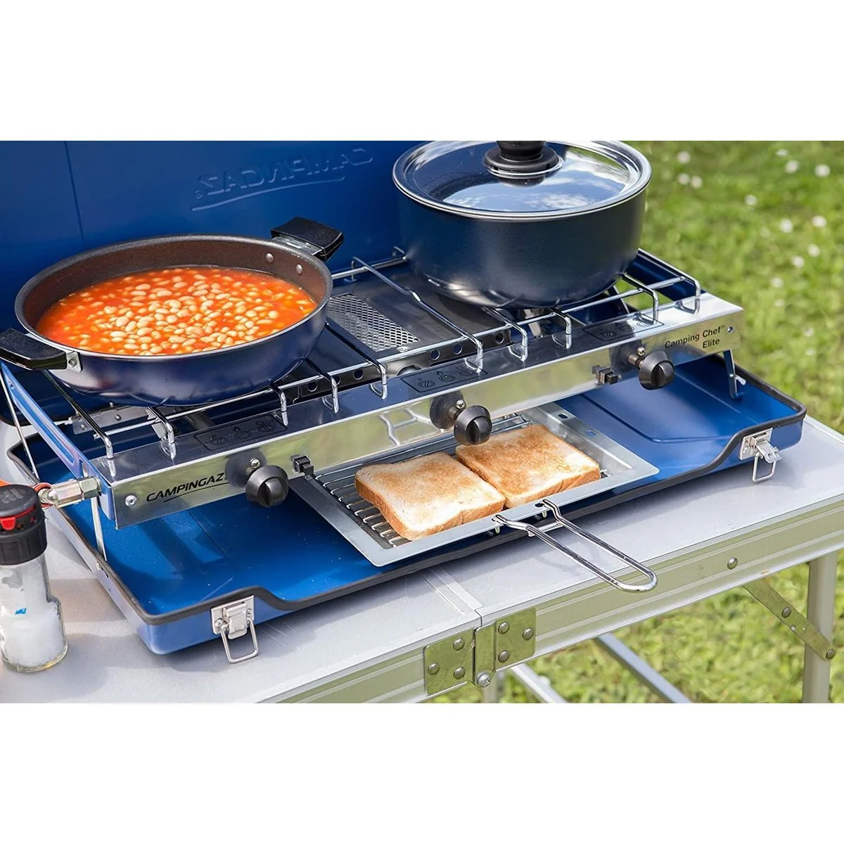 Campingaz Camping Chef Stove Folding Double Burner With Grill - Image 8
