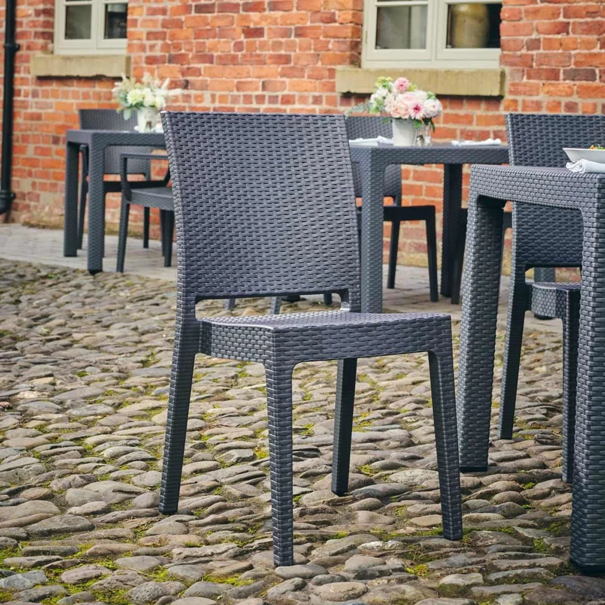 Canterbury Rattan Style Polypropylene Side Chair (Stackable) - Image 2
