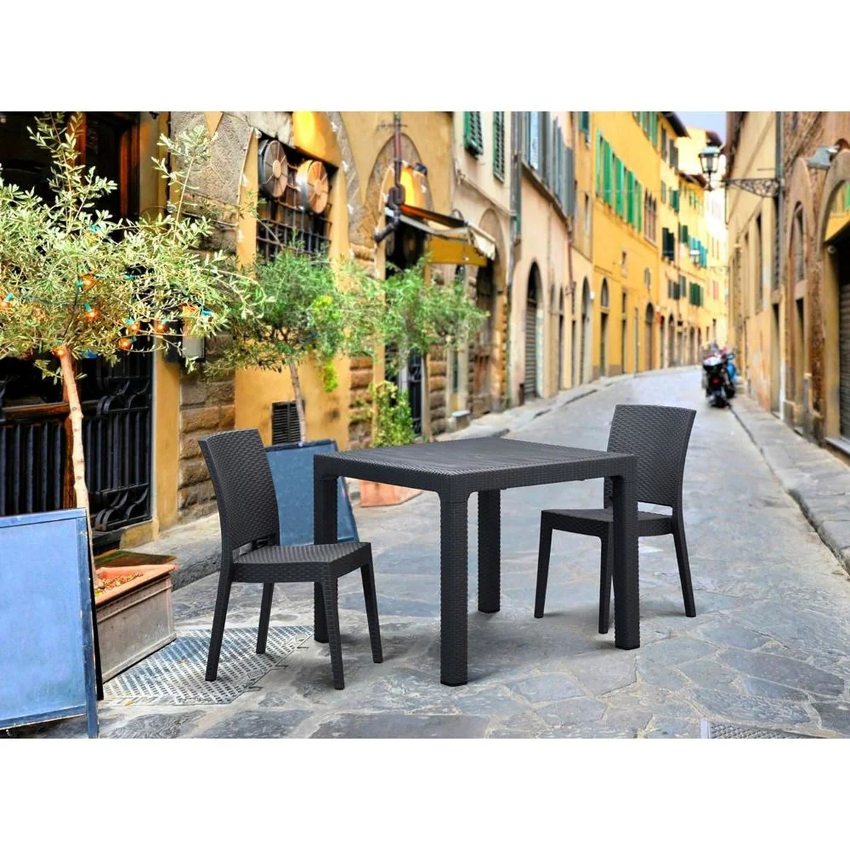 Canterbury Rattan Style Polypropylene Side Chair (Stackable) - Image 3