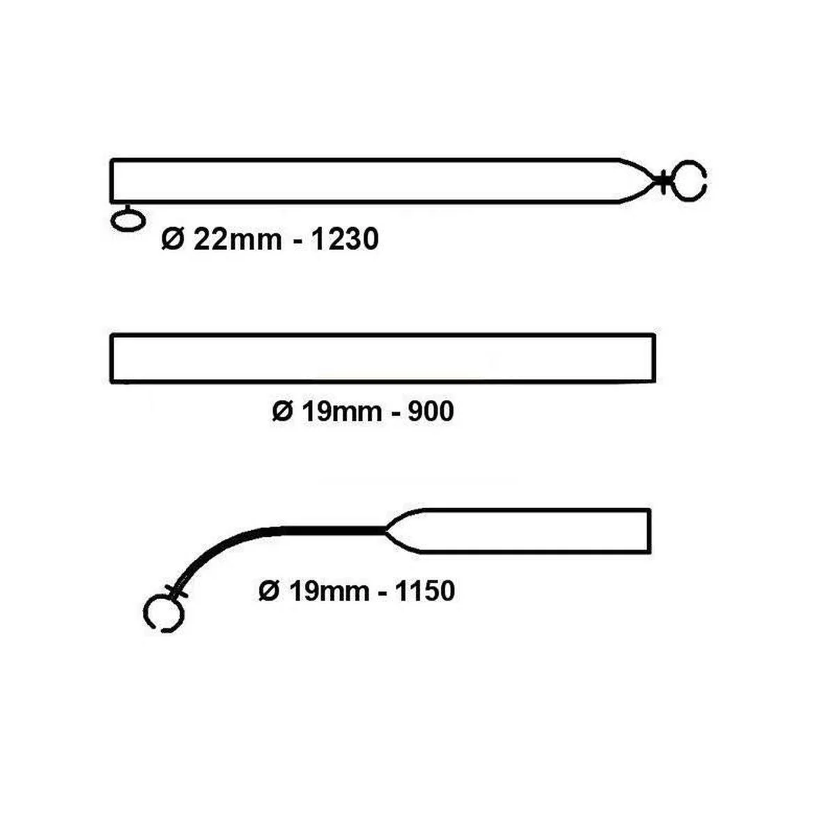 Caravan Awning Curved Roof Raiser Steel Pole - Standard Length - Size 14-16 - Image 4