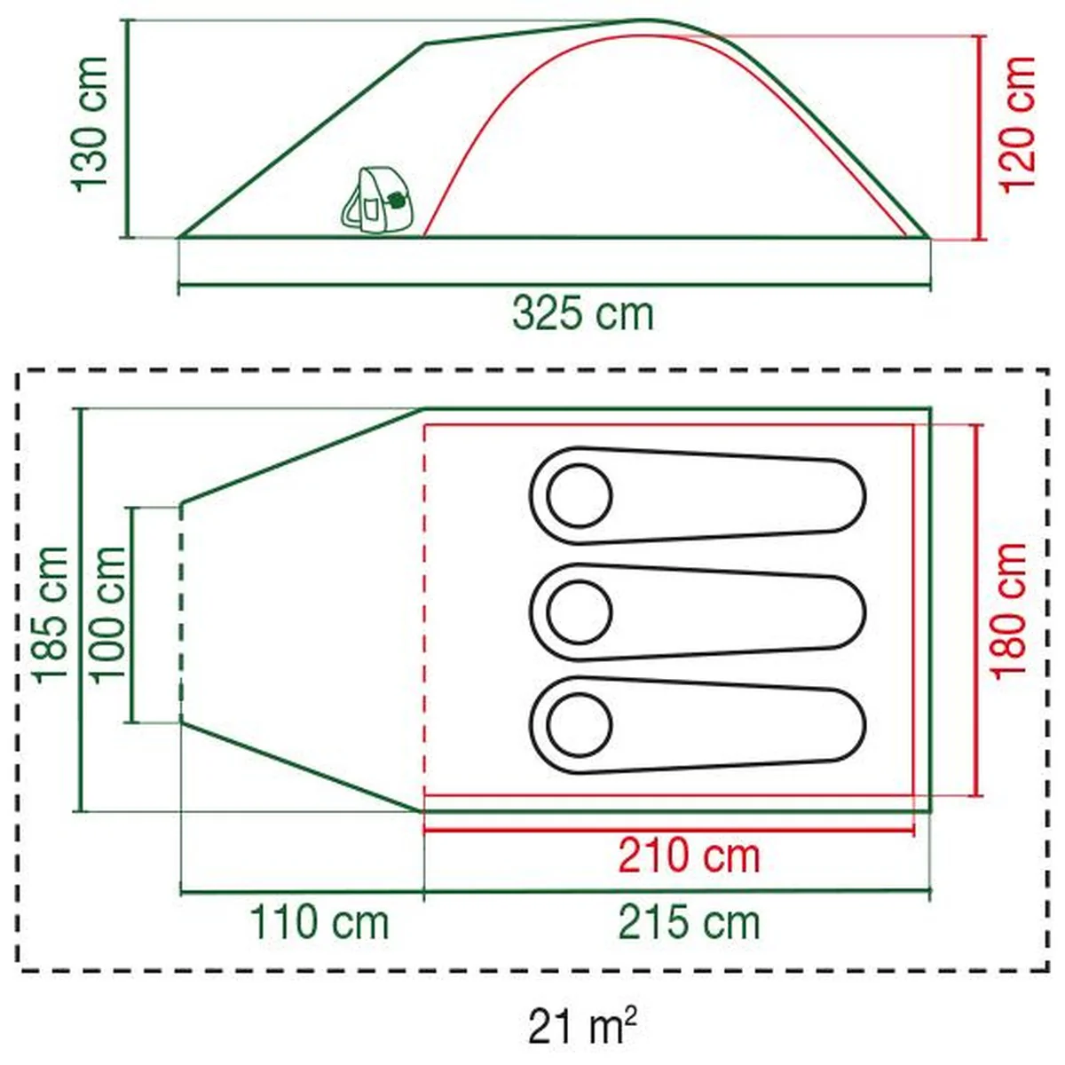 Coleman Darwin 3 Plus Summer Tent 3 Berth Dome Tent - Image 18