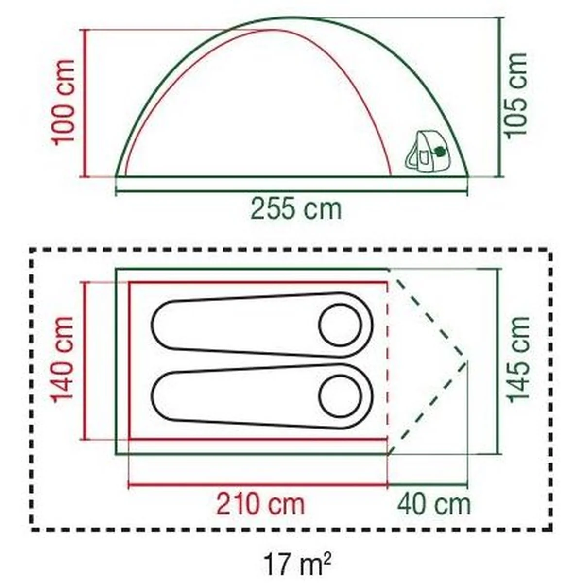 Coleman Darwin Tent 2 Person Grey Camping Outdoors Backpacking Quick Pitch Dome - Image 10