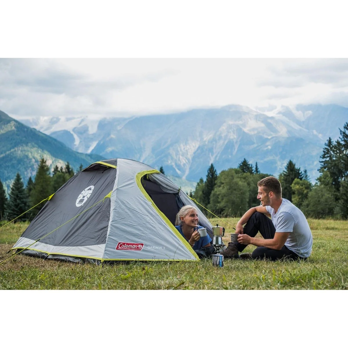 Coleman Darwin Tent 2 Person Grey Camping Outdoors Backpacking Quick Pitch Dome - Image 7