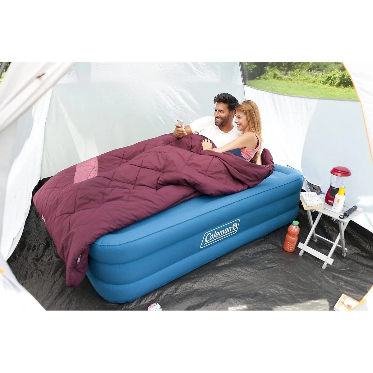 New Coleman Extra Durable Raised Double Airbed Camping - Image 4