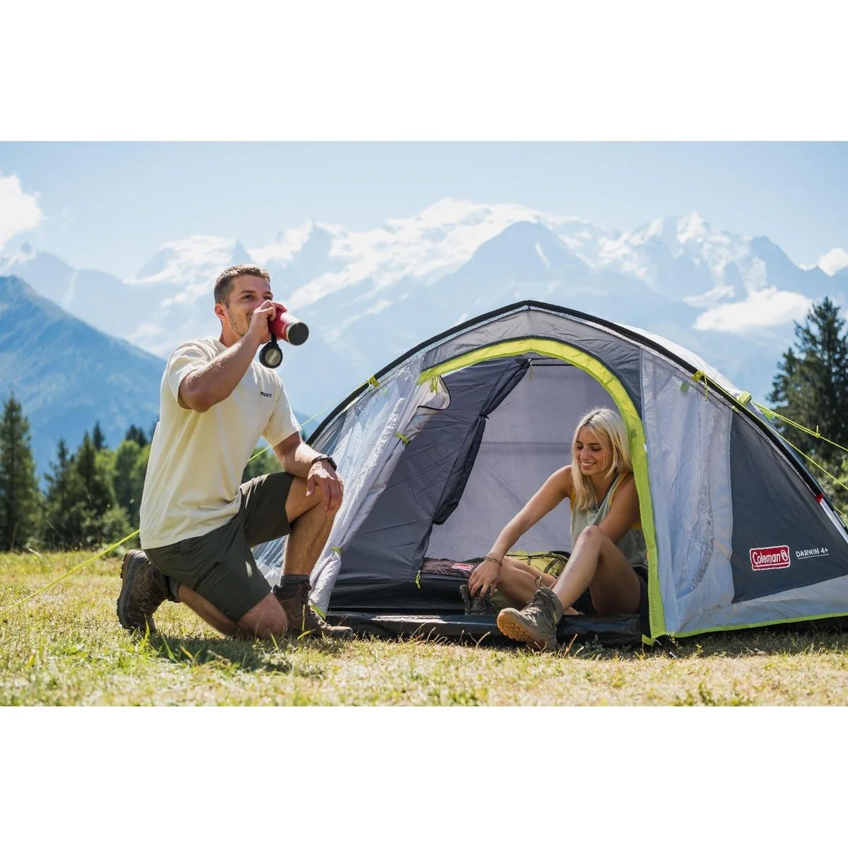 Coleman Tent Darwin 4+ Compact 4 Person Dome Tent Camping - Image 5