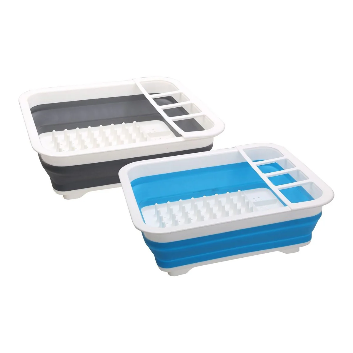 Collapsible-wares dish rack with cutlery holder K0201