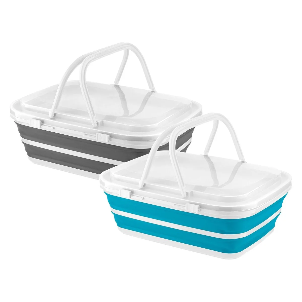 Collapsible-wares picnic basket and cooler K0207