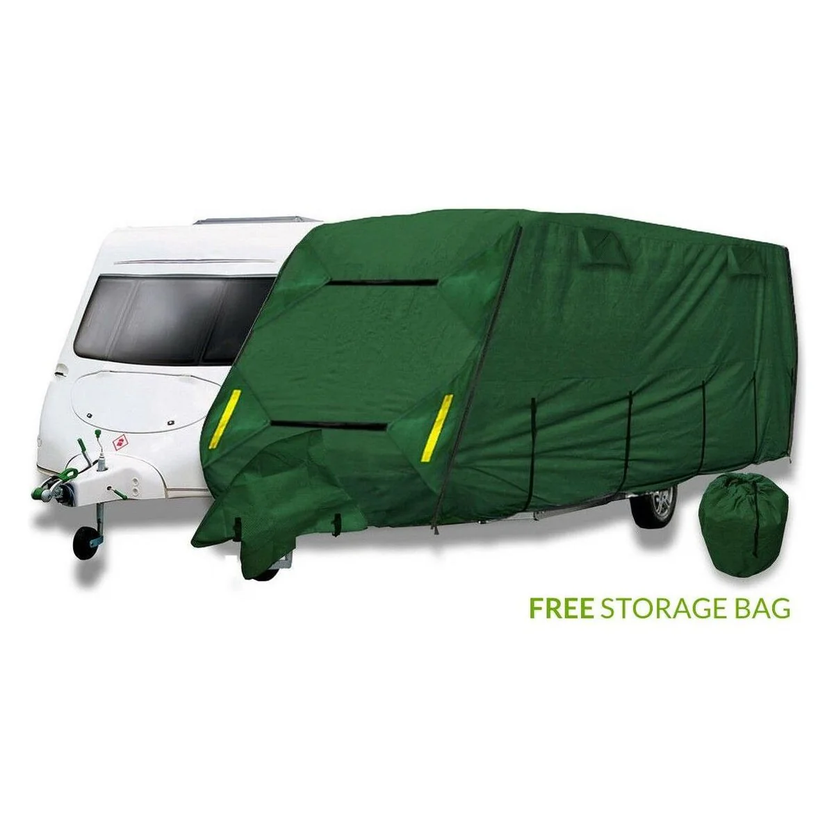 Coverpro Premium Breathable 4-Ply Full Green Caravan Cover Fits 23-25Ft Free Bag - Image 4