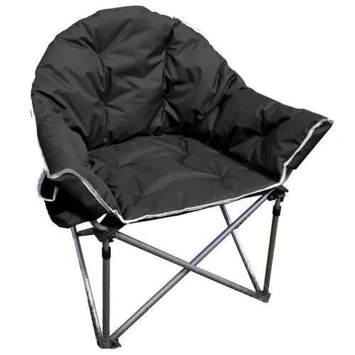 Crusader Comfort Chair Folding XL Camping Chair Black