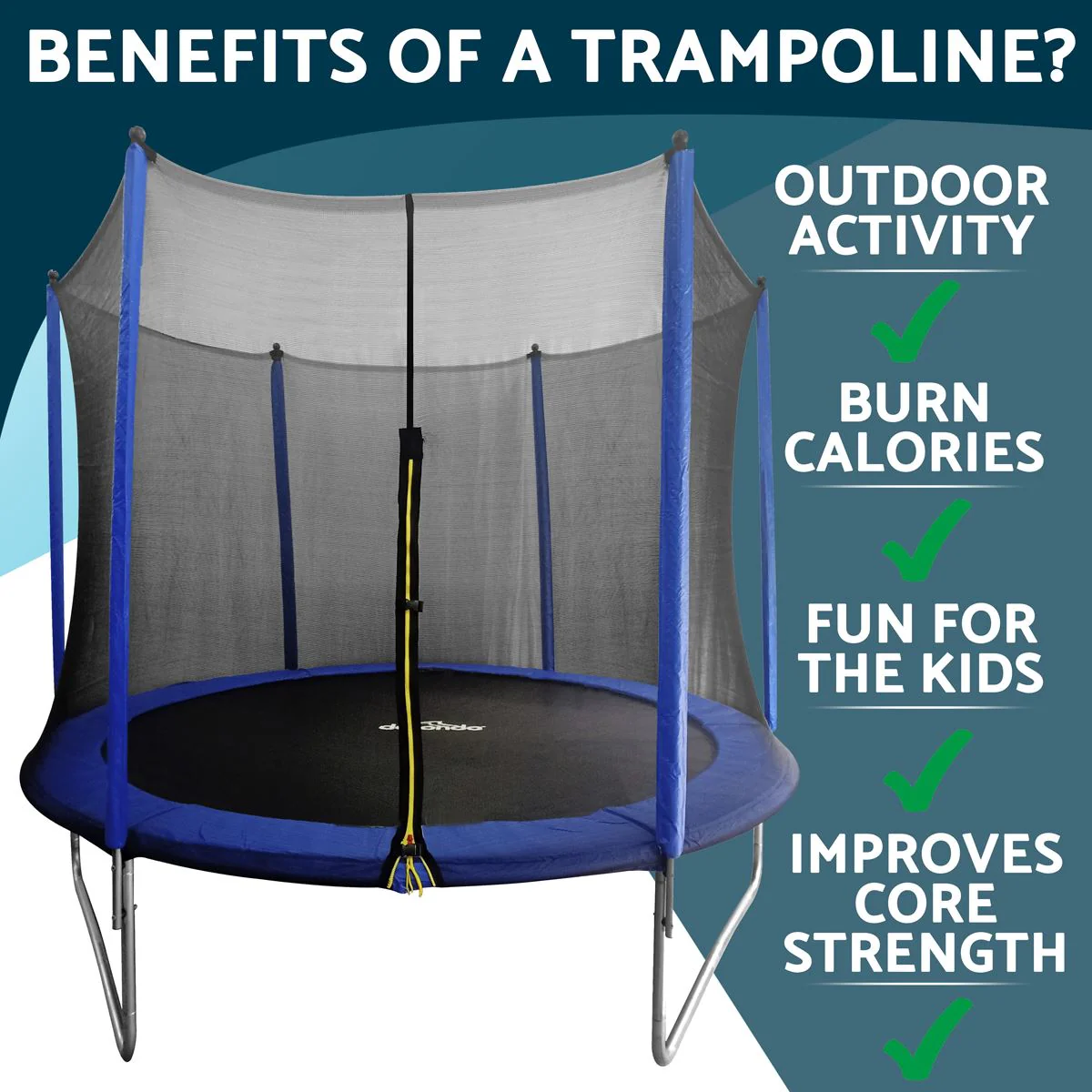 Dellonda 10ft Heavy-Duty Outdoor Trampoline with Safety Enclosure Net - Image 2