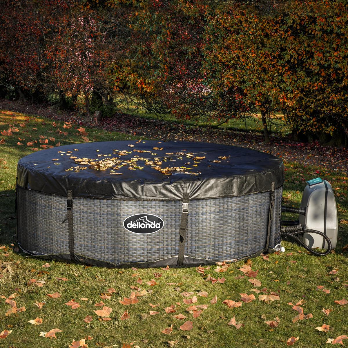 Dellonda 2-4 Person Inflatable Hot Tub Spa with Smart Pump - Rattan Effect - Image 3