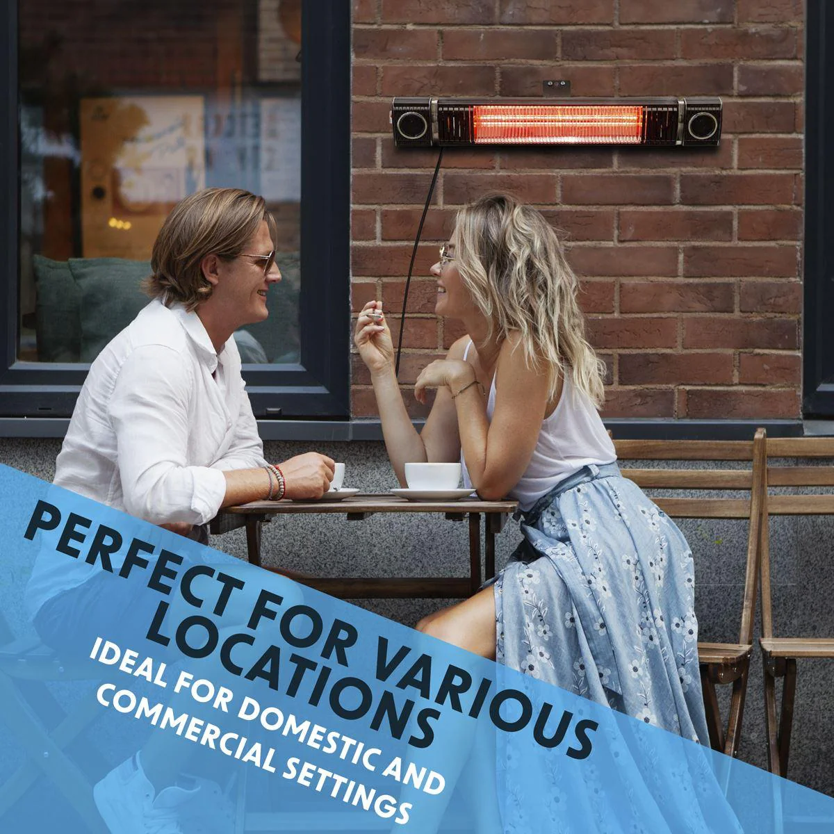 Dellonda 2000W Infrared Outdoor Patio Heater with Speakers - Image 13