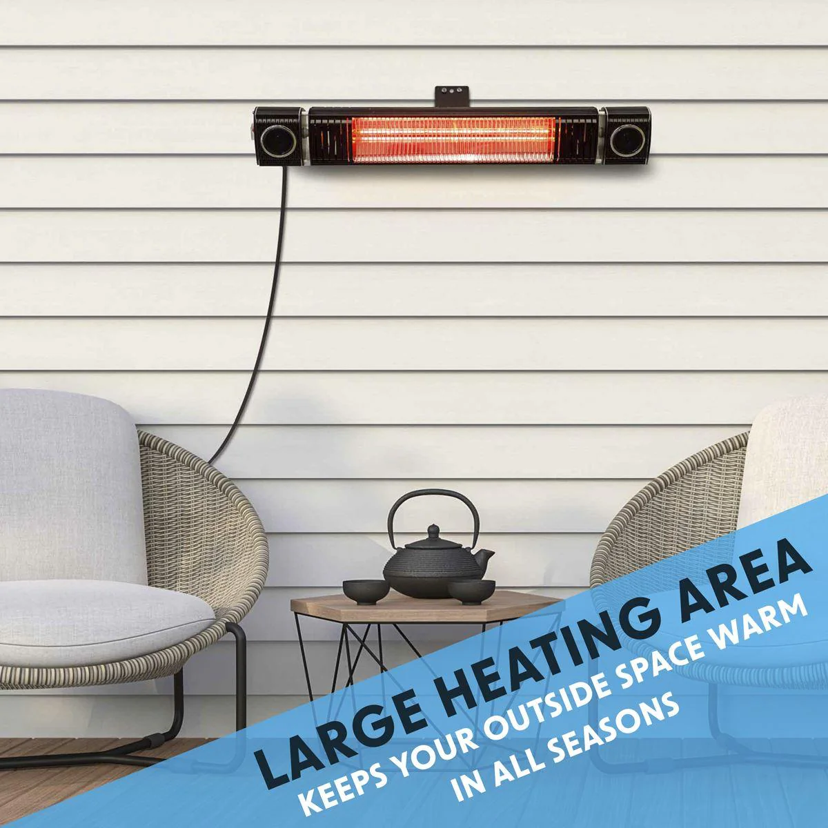 Dellonda 2000W Infrared Outdoor Patio Heater with Speakers - Image 15
