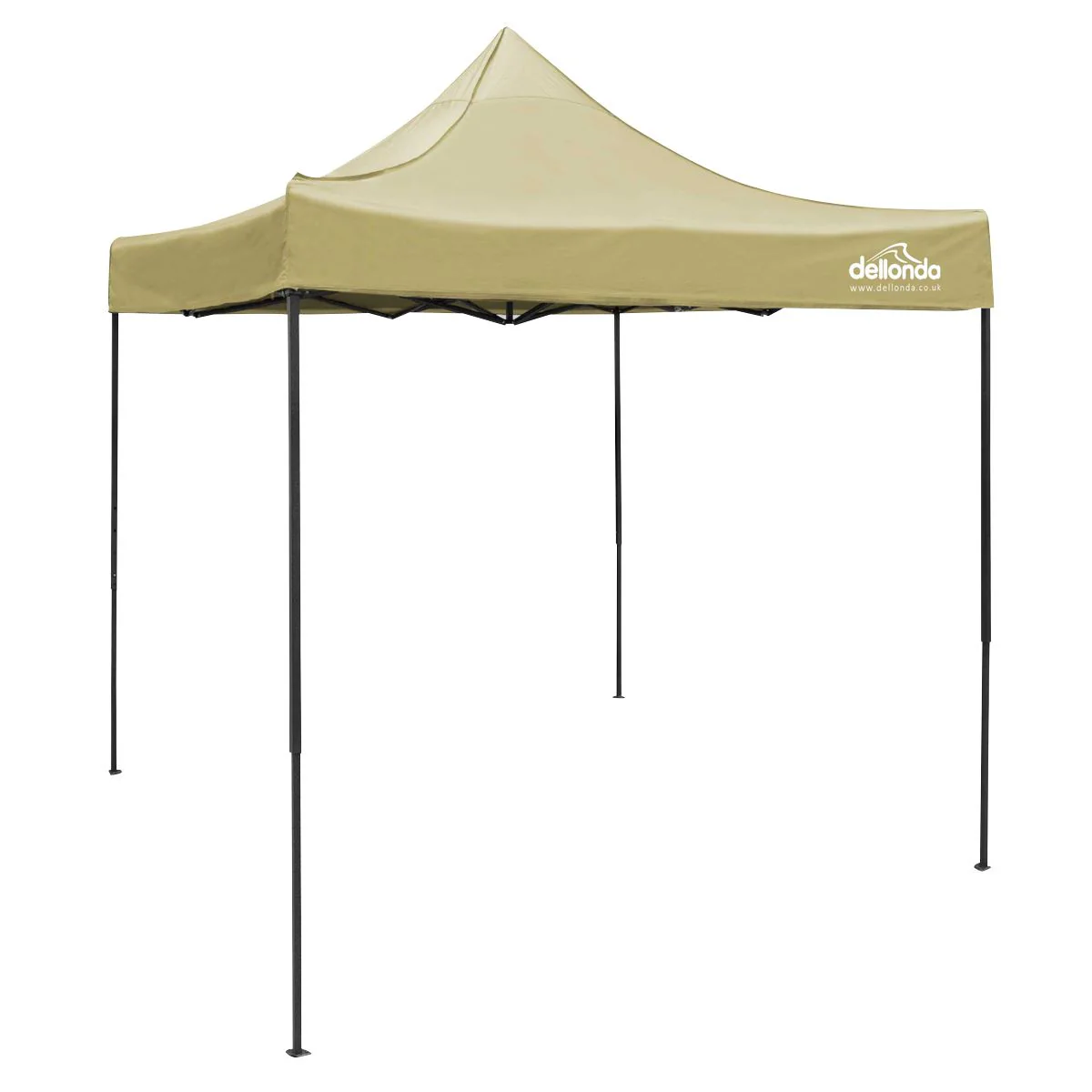 Dellonda 2x2m Pop-Up Gazebo Heavy Duty Carry Bag Rope Stakes & Weight Beige