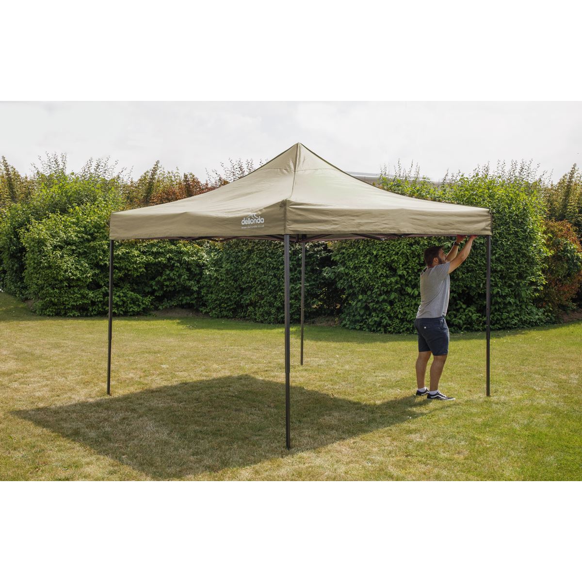 Dellonda 2x2m Pop-Up Gazebo Heavy Duty Carry Bag Rope Stakes & Weight Beige - Image 6
