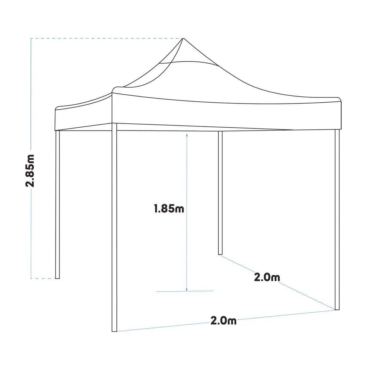 Dellonda 2x2m Pop-Up Gazebo Heavy Duty  with Carry Bag - Dark Green - Image 12