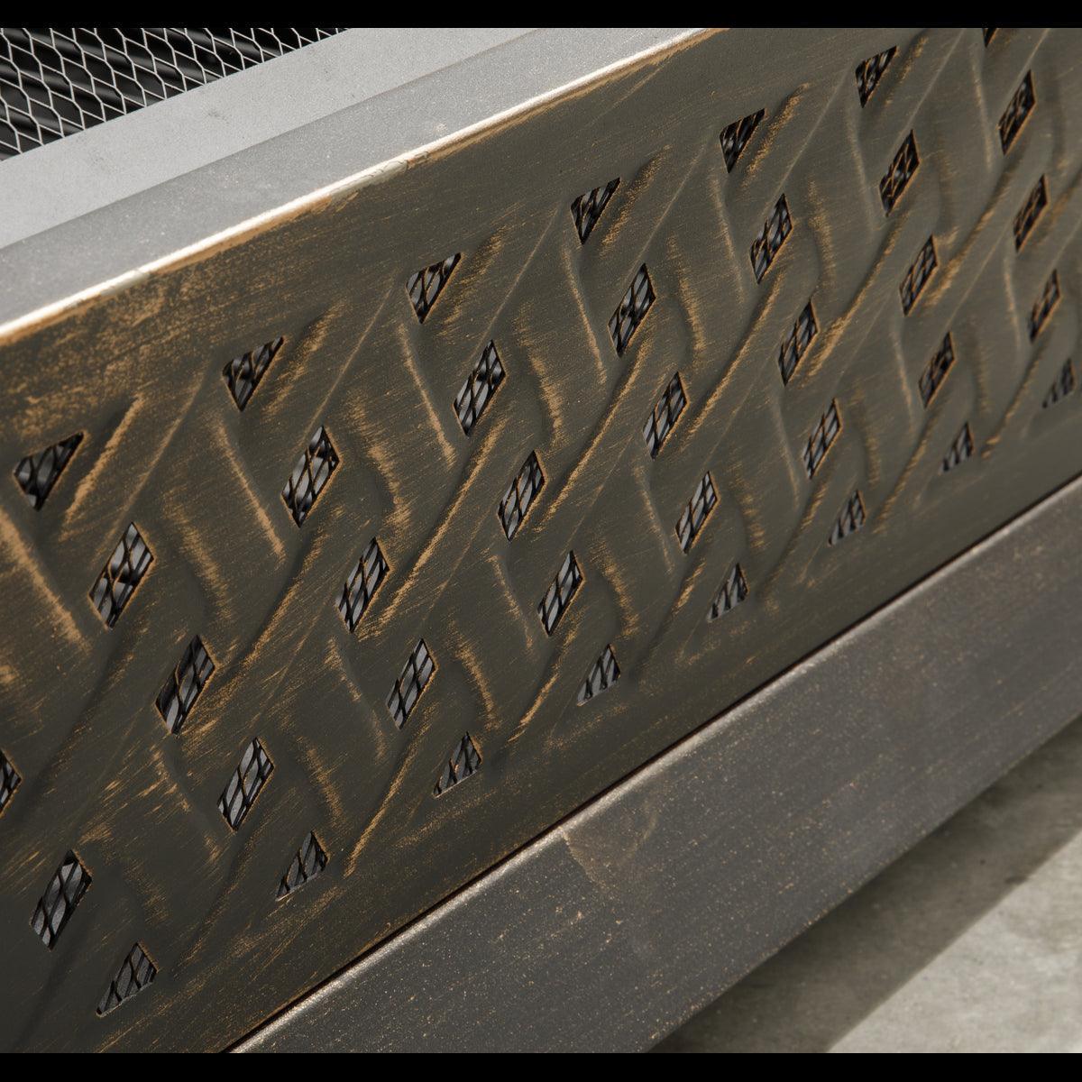 Dellonda 35" Rectangular Outdoor Fire Pit Antique Bronze Effect - Image 5