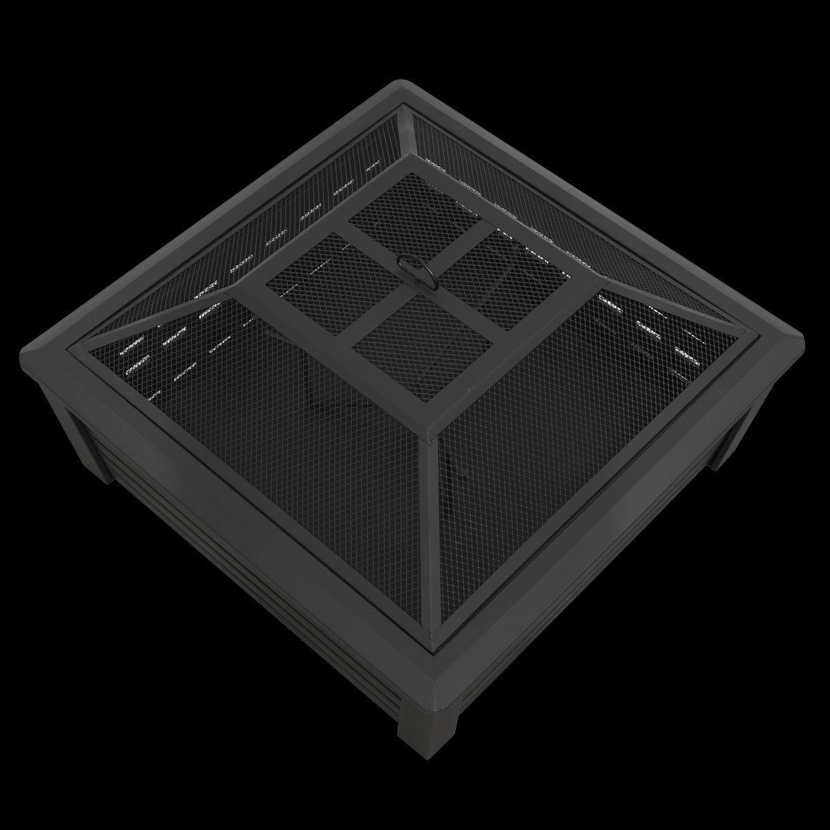 Dellonda 35" Square Outdoor Fire Pit Black - Image 10