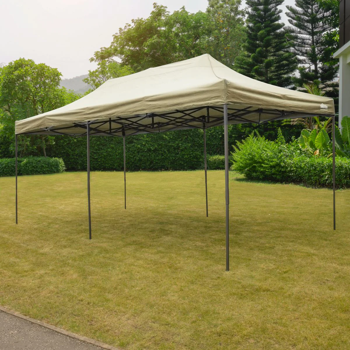 Dellonda 3x6m Pop-Up Gazebo Heavy Duty  Carry Bag Rope Stakes & Weight Beige - Image 4