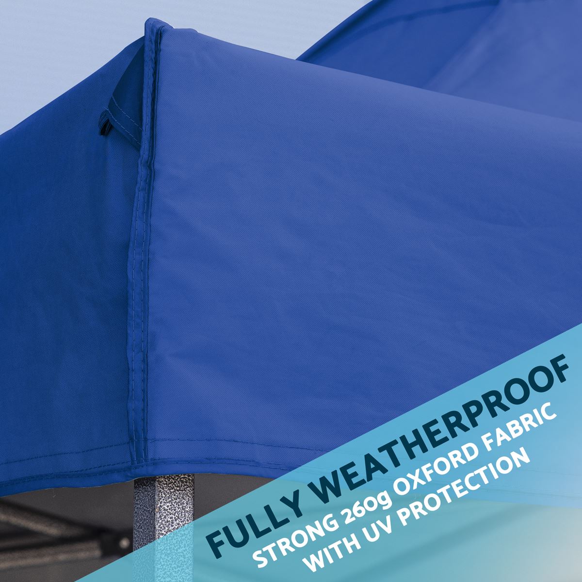 Dellonda 3x6m Pop-Up Gazebo Heavy Duty Carry Bag Rope Stakes & Weight Blue - Image 3