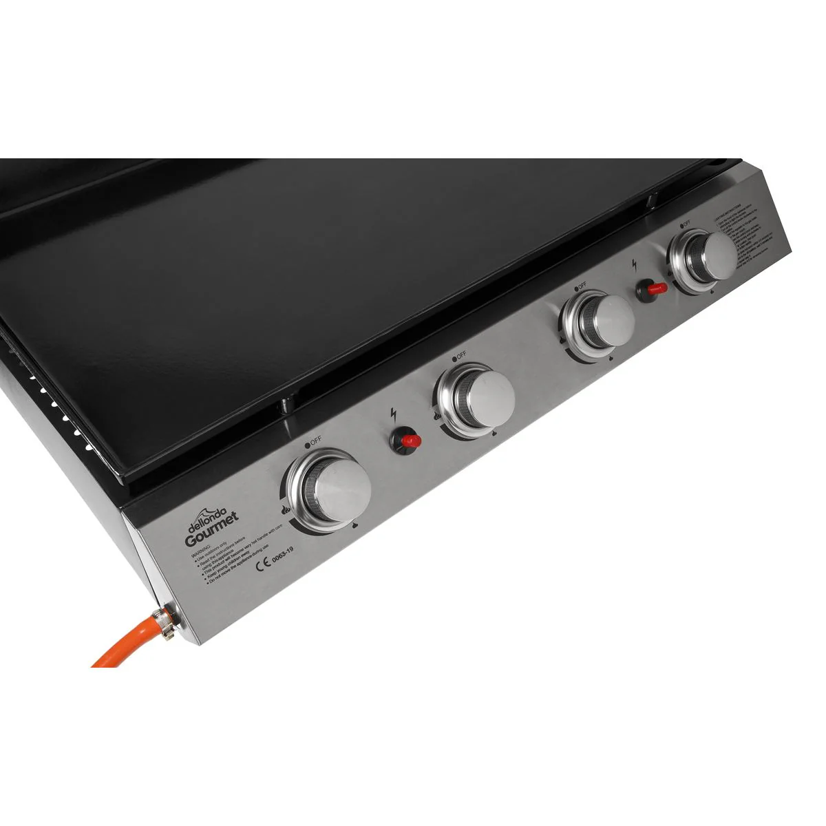 Dellonda 4 Burner 10kW Portable Gas Plancha - Stainless Steel - Image 8
