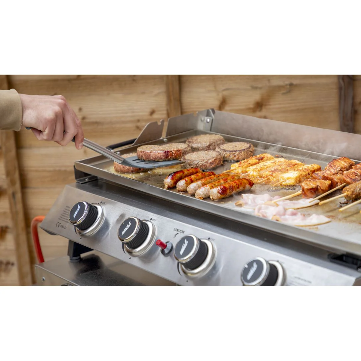 Dellonda 4 Burner Stainless Steel Portable Gas Plancha with Warming Rack 10kW - Image 14