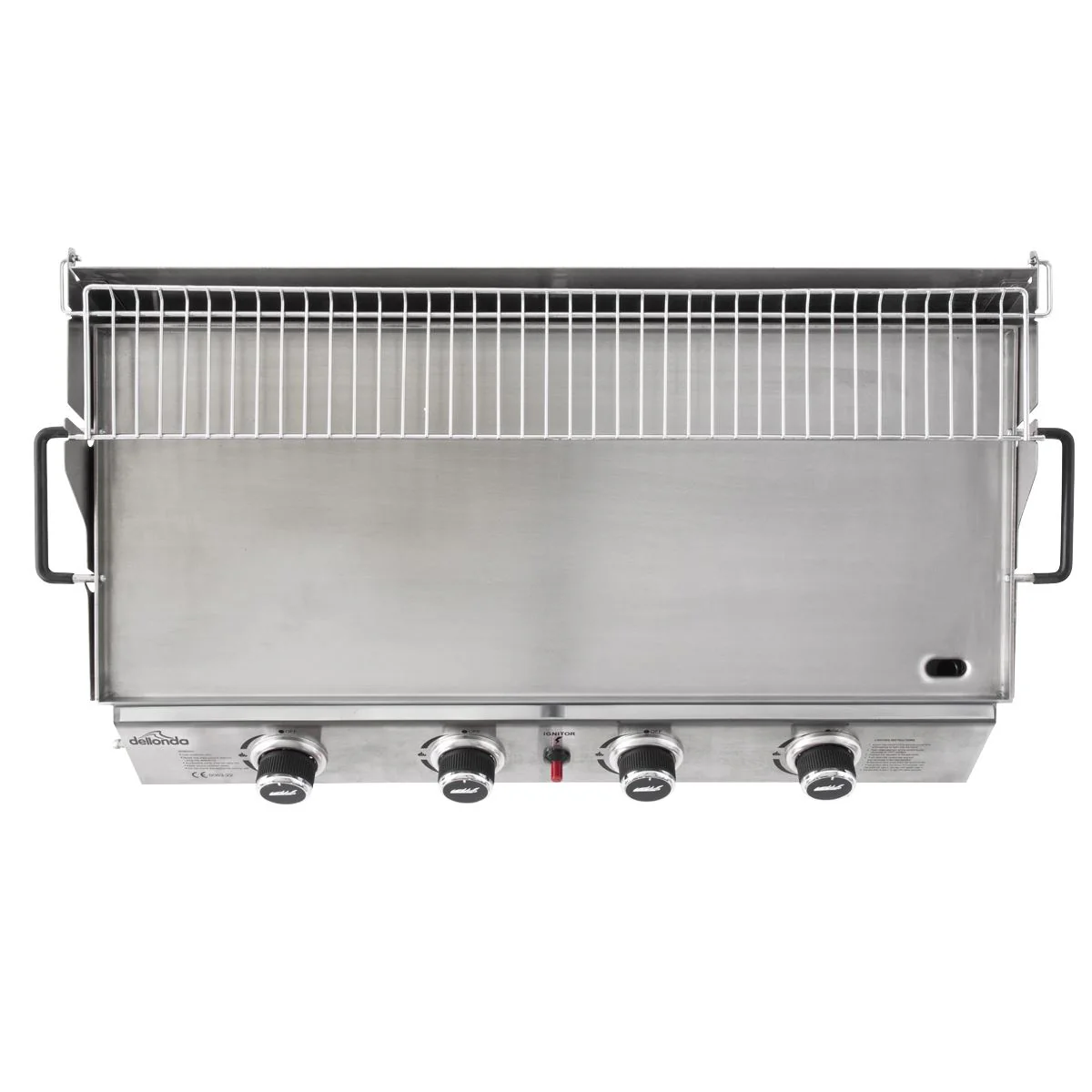 Dellonda 4 Burner Stainless Steel Portable Gas Plancha with Warming Rack 10kW - Image 3