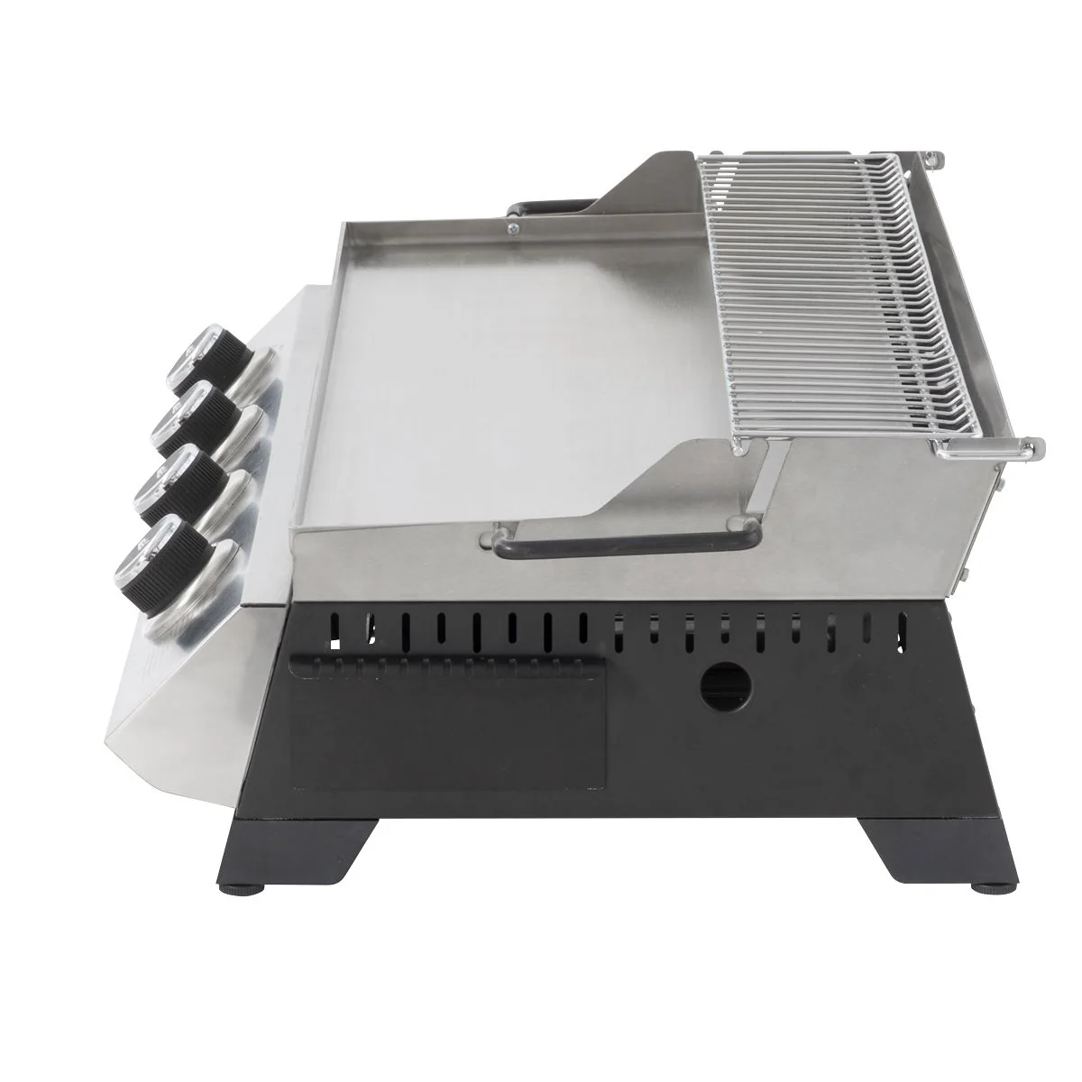 Dellonda 4 Burner Stainless Steel Portable Gas Plancha with Warming Rack 10kW - Image 4