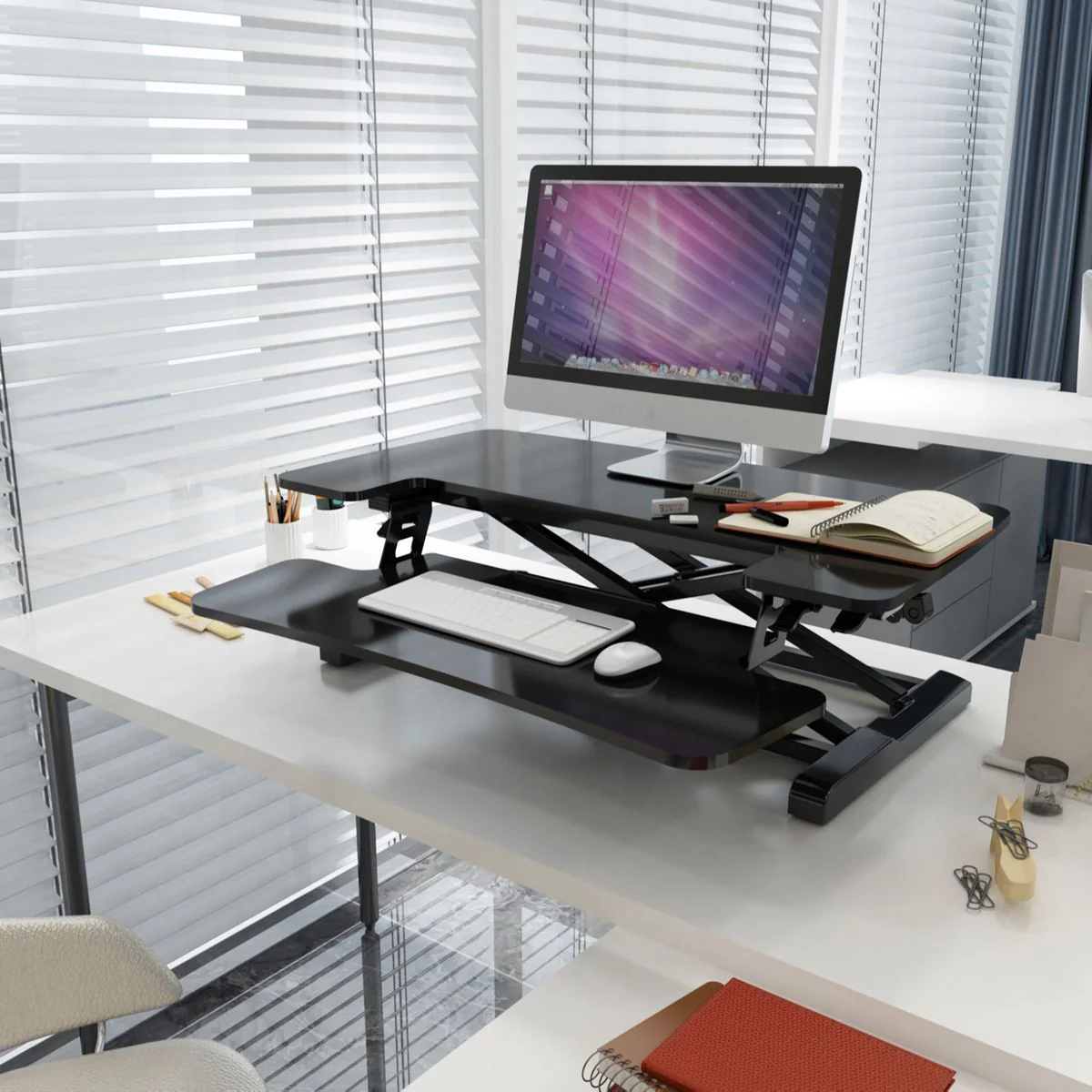 Dellonda 71cm Adjustable-Height Standing Desk Riser 15kg Capacity DH14 - Image 8