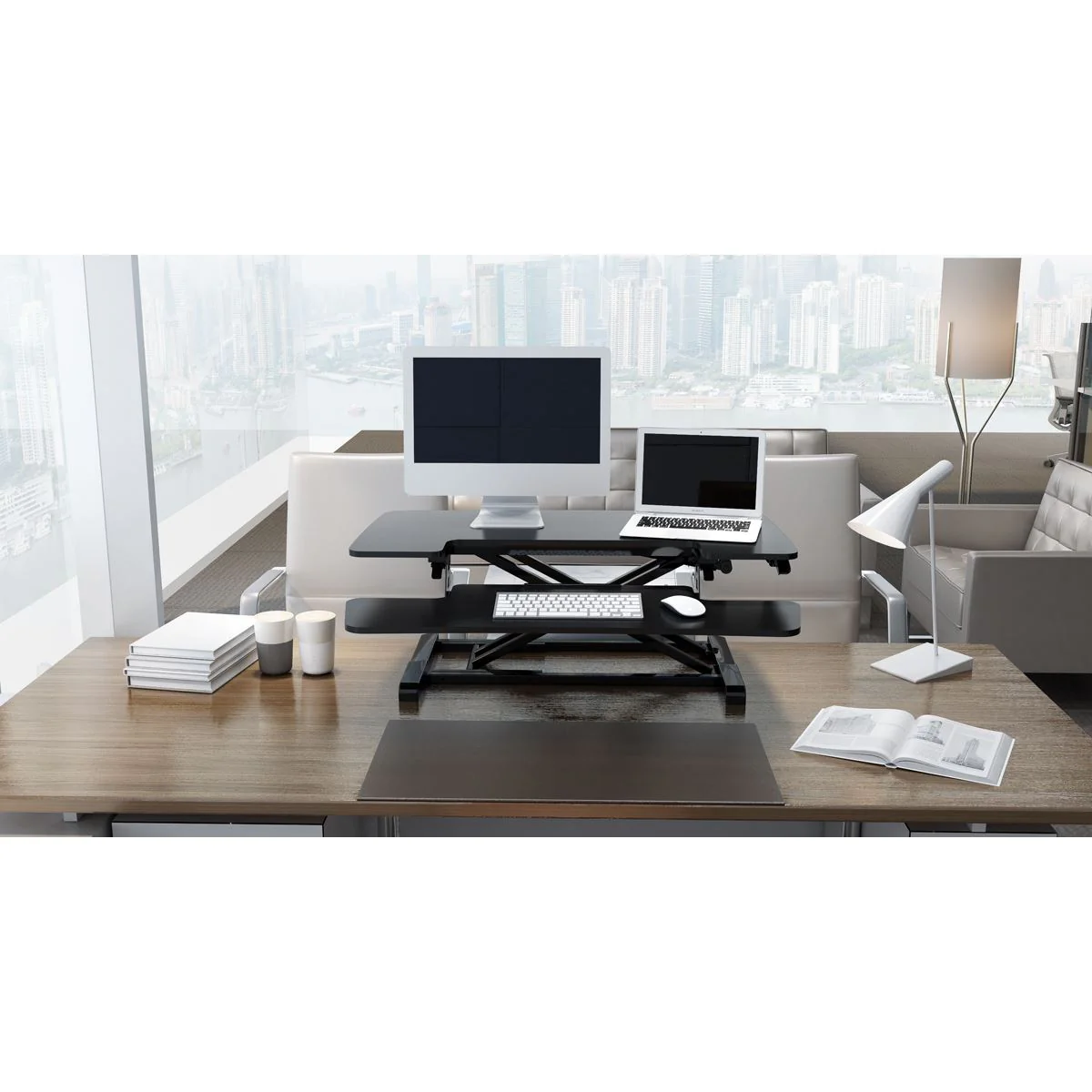 Dellonda 89cm Adjustable-Height Standing Desk Riser 15kg Capacity DH15 - Image 4