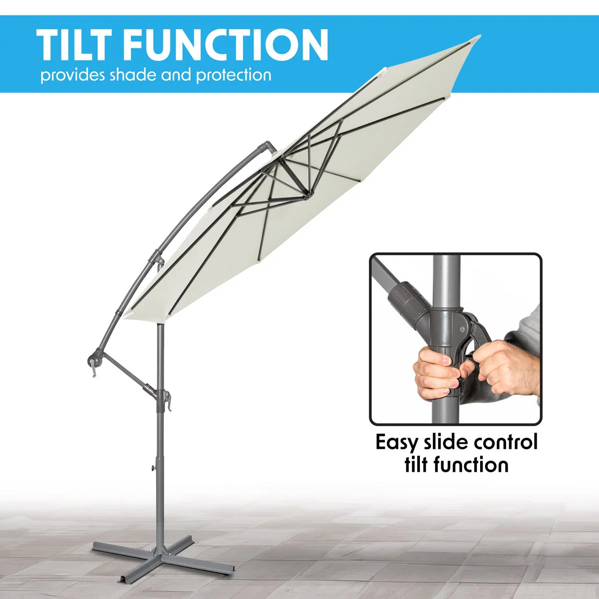 Dellonda Banana Parasol with Cover 3m - Cream DG265 - Image 15