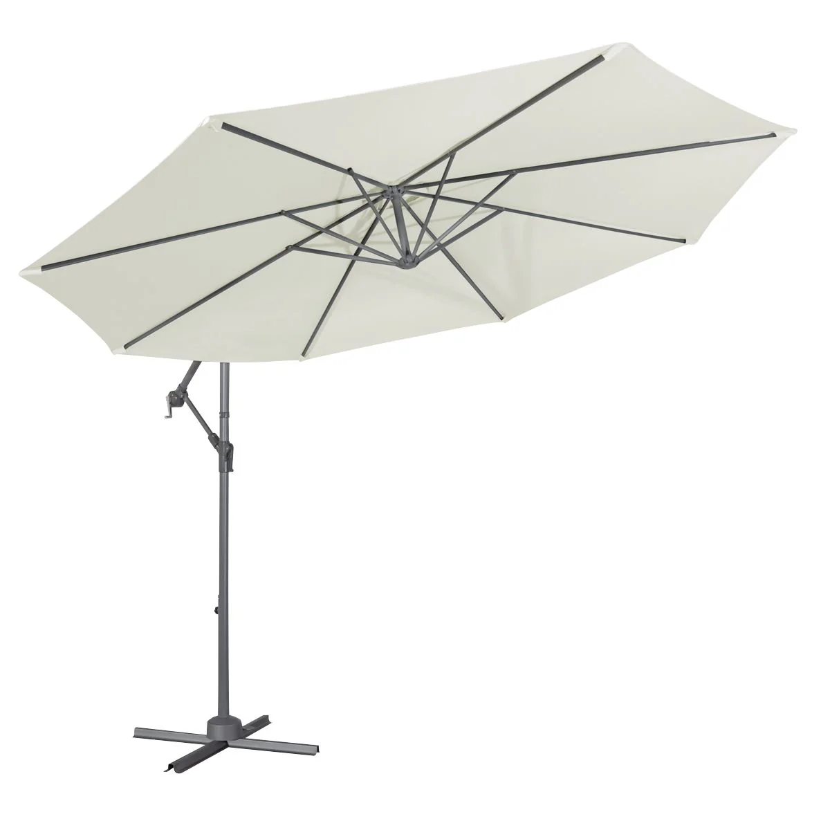 Dellonda Banana Parasol with Cover 3m - Cream DG265 - Image 9