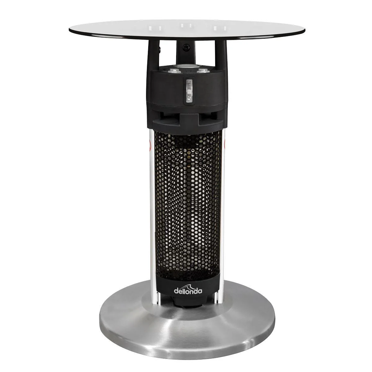 Dellonda Bistro Table with 1200W Heater - Black/Stainless Steel