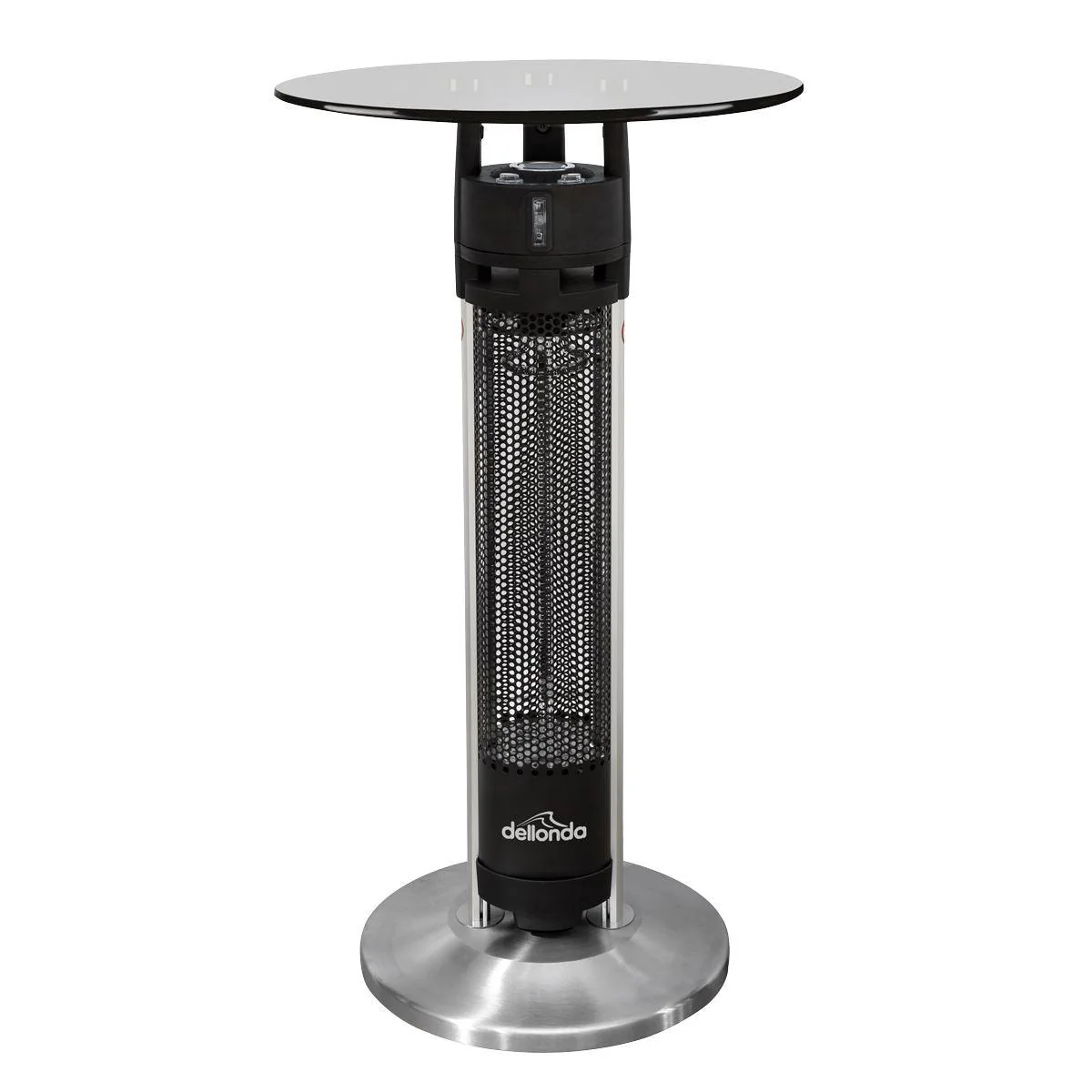Dellonda Bistro Table with 1600W Heater - Black Stainless Steel