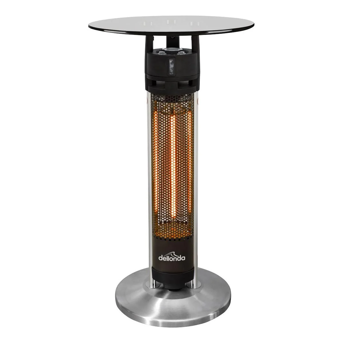 Dellonda Bistro Table with 1600W Heater - Black Stainless Steel - Image 2