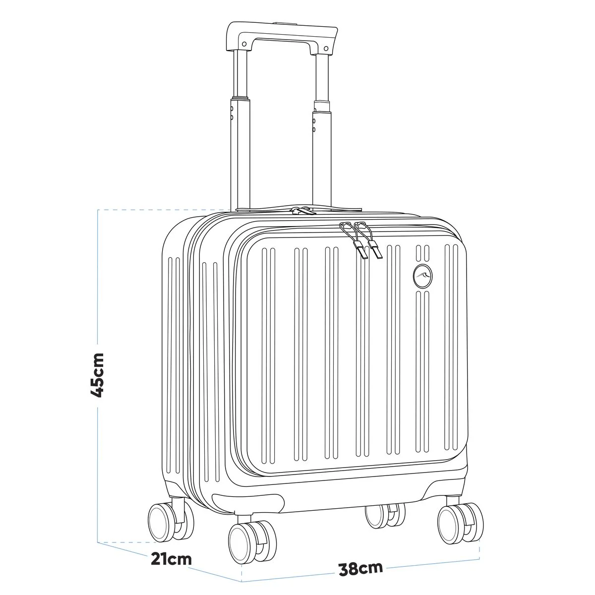 Dellonda Cabin Size Luggage with Laptop Compartments & Dual TSA Lock 18" - Image 15