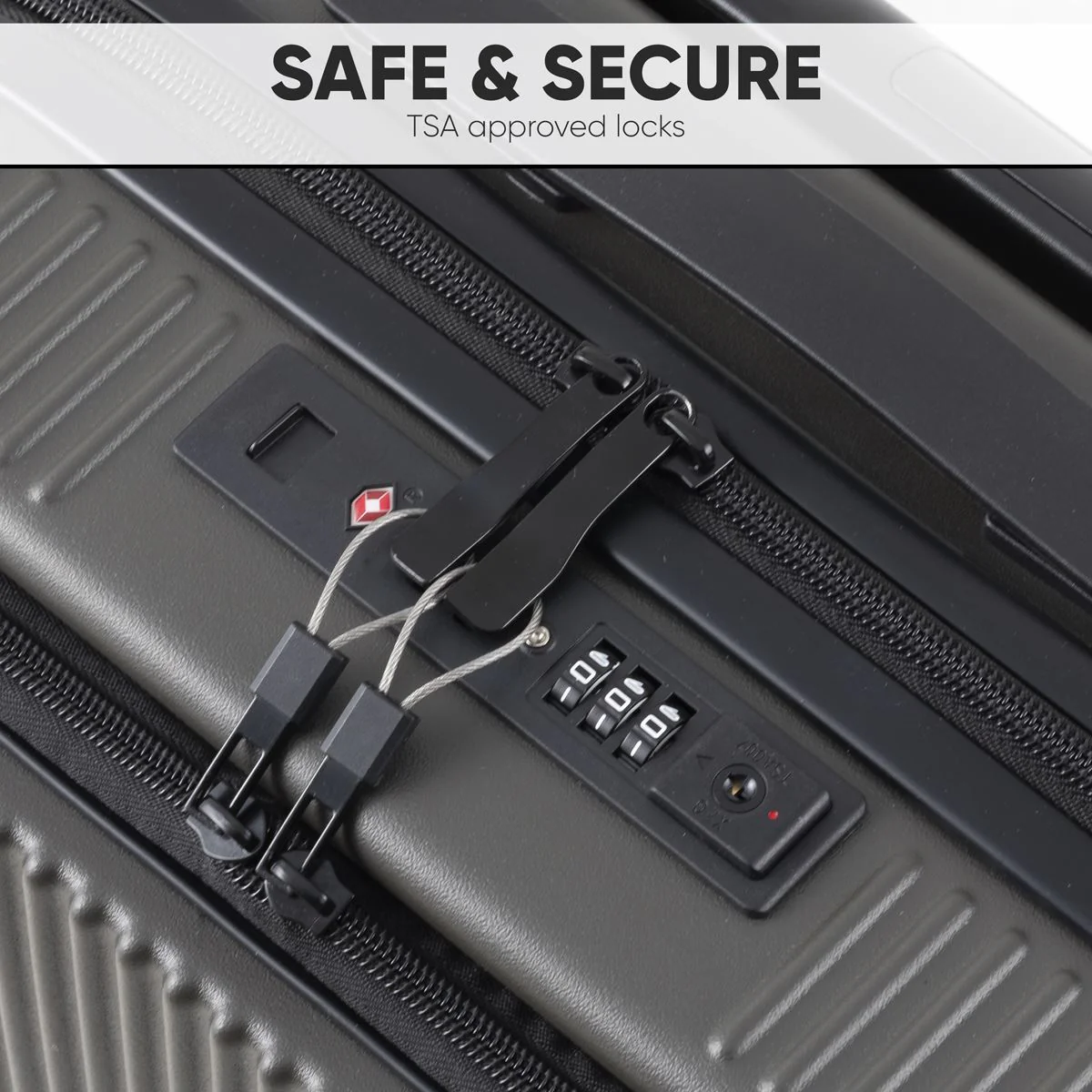 Dellonda Cabin Size Luggage with Laptop Compartments & Dual TSA Lock 20" - Image 17