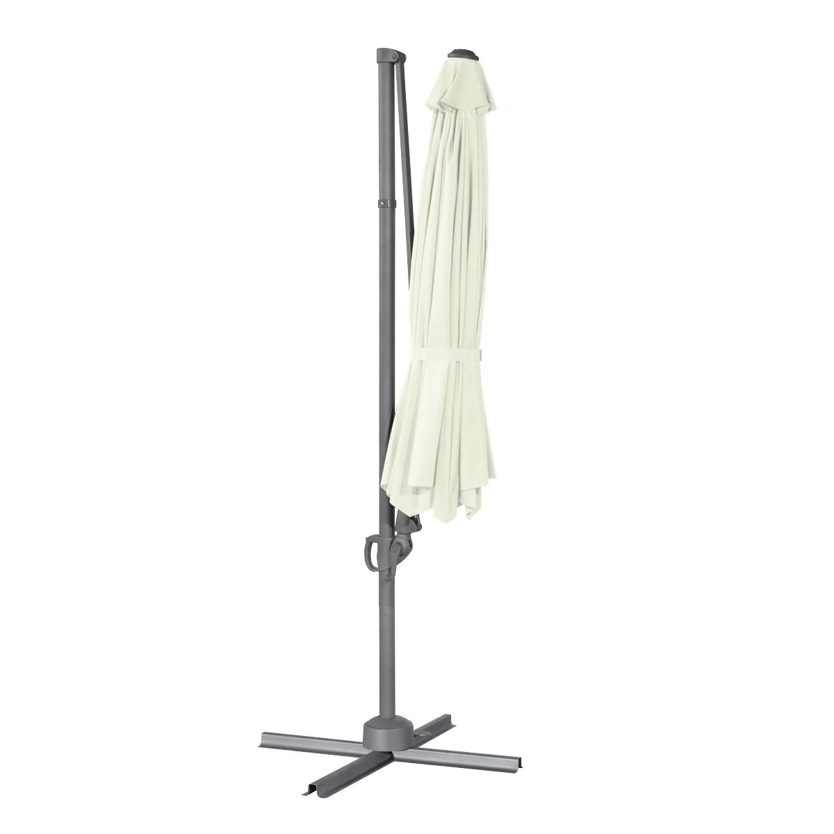 Dellonda Cantilever Parasol with 360 Rotation, Tilt & Cover 3m - Cream - Image 2