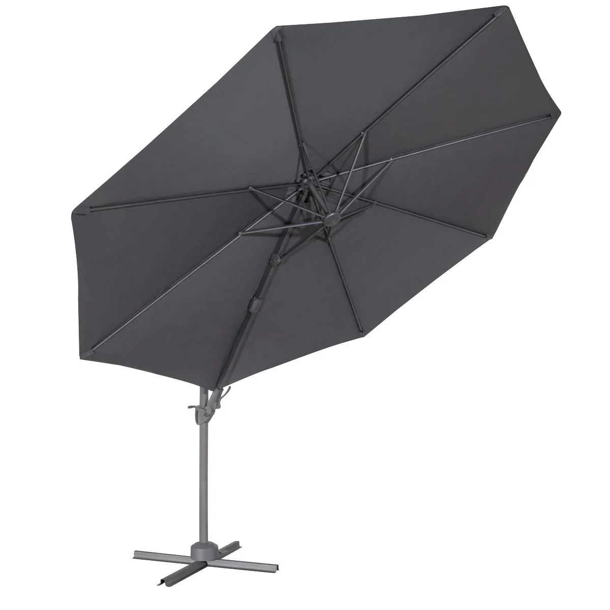 Dellonda Cantilever Parasol with 360 Rotation, Tilt & Cover 3m - Grey - Image 10