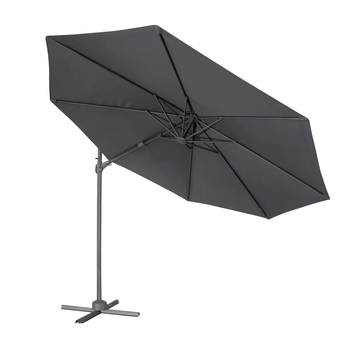 Dellonda Cantilever Parasol with 360 Rotation, Tilt & Cover 3m - Grey - Image 12