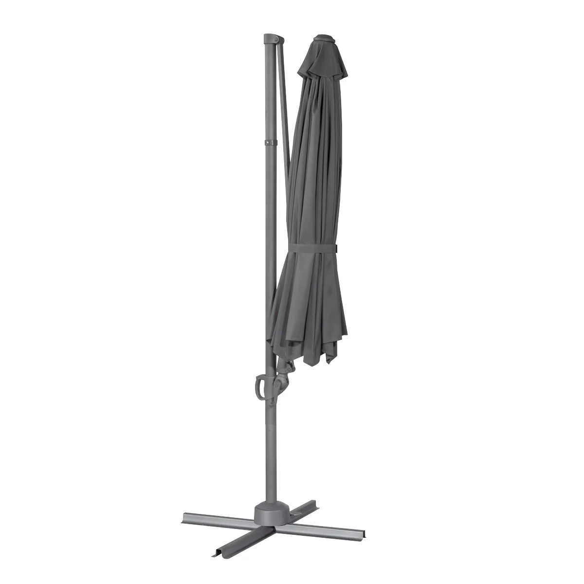 Dellonda Cantilever Parasol with 360 Rotation, Tilt & Cover 3m - Grey - Image 7