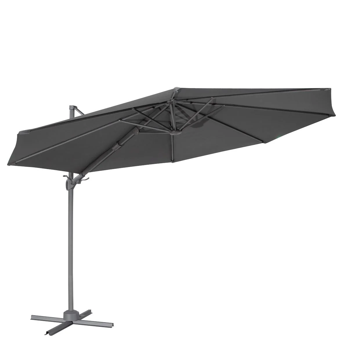 Dellonda Cantilever Parasol with 360 Rotation, Tilt & Cover 3m - Grey - Image 8