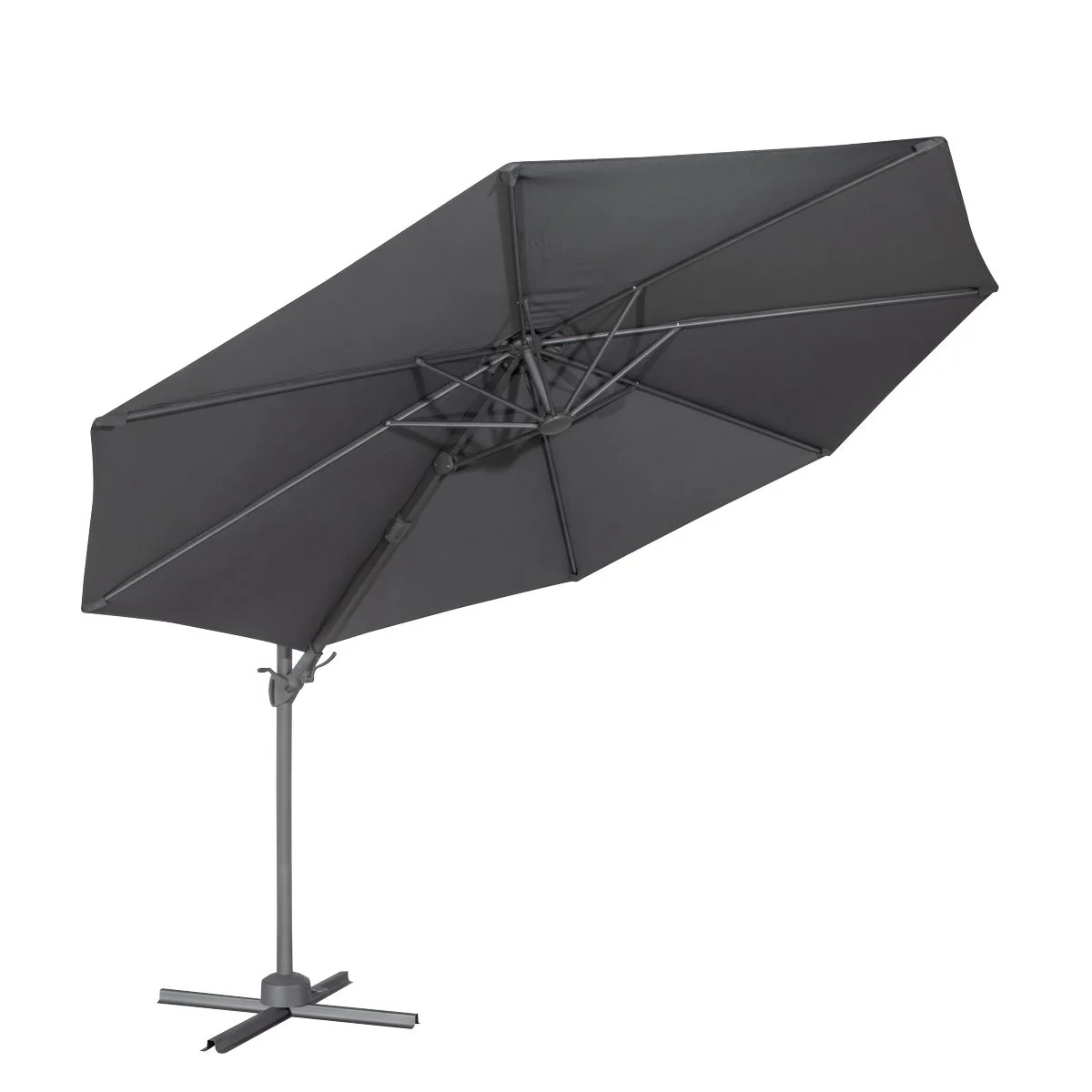 Dellonda Cantilever Parasol with 360 Rotation, Tilt & Cover 3m - Grey - Image 9