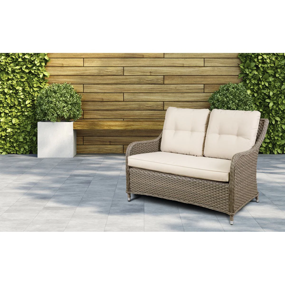 Dellonda Chester Rattan Wicker Outdoor 2-Seater Sofa DG70 - Image 3